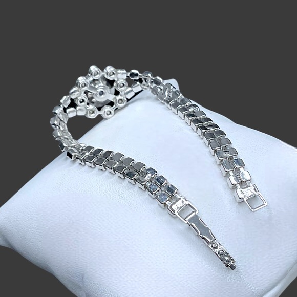 🌺Vintage Rhinestone & Opal Glass Bracelet - Picture 6 of 11